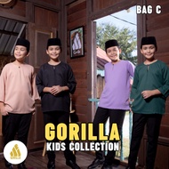 [BAG C] (2 TAHUN - 12 TAHUN) KURTA TIGA SUKU PREMIUM CREPE WITH EXCLUSIVE WOODEN BUTTON RELAXED FIT