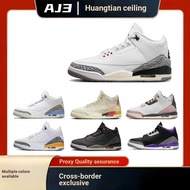 Putian Cross-Border AJ3 Fujiwara Hiroshi Black White Cement Racing Blue Black Samurai Smiley Men Wom