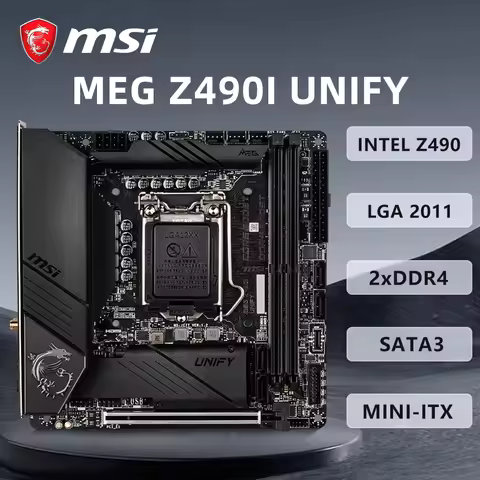 MSI MEG Z490i UNIFY Motherboard LGA 1200 Supports i9-11900KF i7-11700F 10700K i5-11600K i5-10400F CP