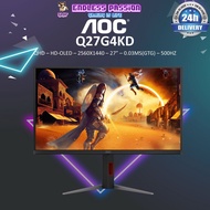 AOC Q27G4KD 26.5-inch QD-OLED Gaming Monitor - 500Hz