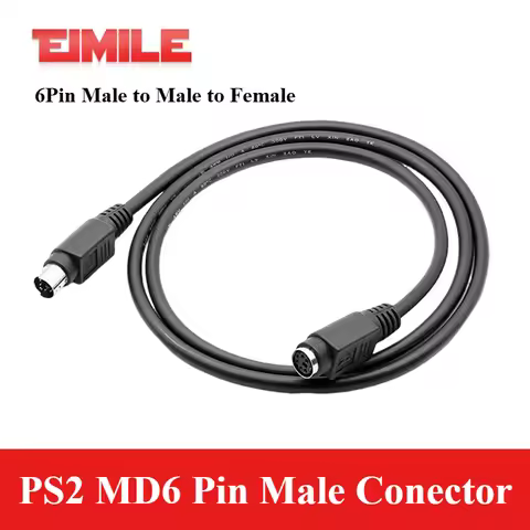 PS2 MD6 Pin Male Conector Cables Mouse Keyboard Extension Line DIN 6 Round SP/2 Male to Male to Fema