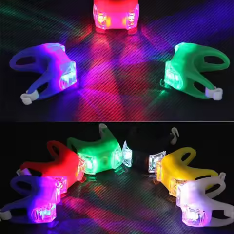 2LED Bike Bicycle Head Silicone Front Rear Wheel Tail Flash Cycling Light Lamp Frog Lamp