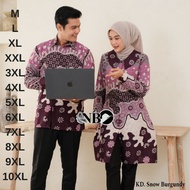 KEMEJA Men's Couple Batik Tops Latest JumboWanita - Long Sleeve Shirts - Full Button Tunic for Nursi