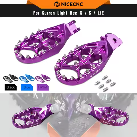 NICECNC For Surron Light Bee X S L1E Electric Dirt Bike Enlarged Aluminum Foot Pegs Footrest Footpeg