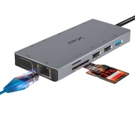 Hub Converter Type C 3.1 to HDMI LAN SD/Micro SD 3.5mm 12in1 PX UCH012
