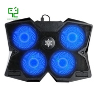 Cooling Fan Stand Mat Quiet Laptop Cool Pad Blue LED USB Notebook Cooler with 4 Fans for Laptop Notebook