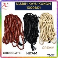 KAYU Muslim DOORGIFT Wooden TASBIH (1000 Seeds 7M) Quality