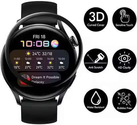 Screen Protector For Huawei Watch 3 Pro 48mm 46mm Soft 3D HD Curved Protective Film Huawei Watch3/3p