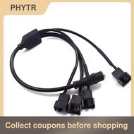 PHYTR HOT Copper DC 5521 to 4Pin PWM 4 Way Computer PC Fan Power Adapter Cable 12V