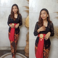 Cherrykebaya Baju Kebaya Brokat SETELAN Kebaya Bali SOFIA LILY dan Rok Moscreft Batik Panjang Kebaya