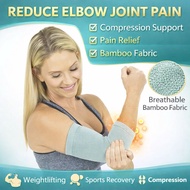 🇸🇬 Sports Elbow Sleeve Weightlifting Bamboo Elbow Brace Compression Support Sleeve / Reduce Elbow Jo