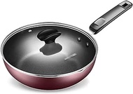 Wok Cookery Non Stick pan Frying pan Special Gas Stove for Household electromagnetic Stove Frying pan Kitchen pan with pan (Size : 30cm) vision