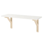 IKEA BURHULT / SANDSHULT Wall shelf Para di dinding, putih, hitam, 59x20 cm