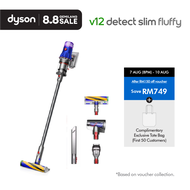 Dyson V12 Detect Slim Fluffy Cordless Vacuum Cleaner | HEPA filtration | Reveals 2x insivible dust |