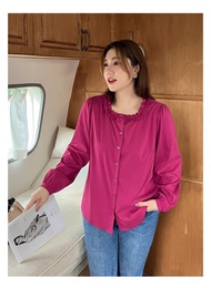 áo sơ mi nữ bigdize viền cổ bèo ( thời trang bigsize anitagreenshop) n12-922