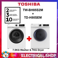 (COMBO) Toshiba 7.5KG Washing Machine TW-BH85S2M(WK) Inverter TWBH85S2MWK + Dryer 7KG TD-H80SEM / 8.
