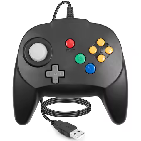 [USB Version]Mini Controller for Classic N64 Games,Wired Gamepad Joystick for Windows PC Mac Raspber