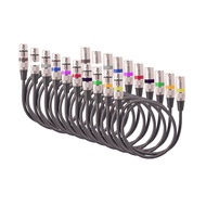 10pcs 1.5M/5ft XLR Cable DMX Stage Light Cable 3-Pin XLR Male to Female Plug Black PVC Jack Mic Cable 3-Pin Balanced Shielded XLR Cables for Moving Head Light Spotlight
