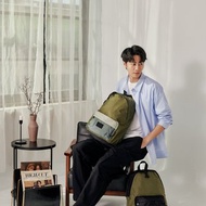 【DOUGHNUT】15吋 防潑水後背包 大學包 水壺格 減壓-軍綠x灰 GW