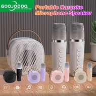 GOOJODOQ Wireless Mini Karaoke Bluetooth Speaker with Microphone Portable 3D Stereo Family Party KTV