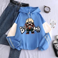 เสื้อฮู้ดพิมพ์ลายอนิเมะ My Hero Academia Bakugo Katsuki สำหรับผู้ชาย/ผู้หญิงเสื้อกันหนาวมีฮู้ดไซส์ให