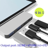 สำหรับ Microsoft อุปกรณ์เสริมสำหรับ PC Surface Pro ฮับ Usb แท่นวางมือถือ Hd Dual Type C Hub Thunderb