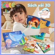 3D cloth books, increase interaction for children 0-3 years old, Early educational toys, Fun English
