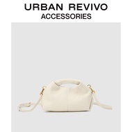 URBAN REVIVO ใหม่สุภาพสตรีอุปกรณ์เสริม soft waxy Dumpling กระเป๋า messenger กระเป๋า AW08BG2N2000 Ivory white