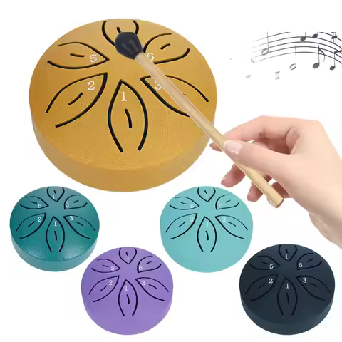 Steel Tongue Drum - 3 Inch 6 Note Rain Drum for Garden Waterproof Outdoor Symphony ,Yoga, Meditation
