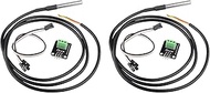 HALJIA 2PCS DS18B20 Temperature Sensor Module Kit Electronic Building Block 1m/39.3" Digital Waterpr