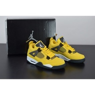 Air Jordan 4 Lightning Tour yellow/dark blue-gray white sports basketball shoes