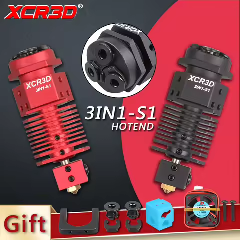 3D Printer hotend Part 3IN1-S1 Hot end 3 in 1 out print head Color 0.4/1.75mm filament J-head for Ti