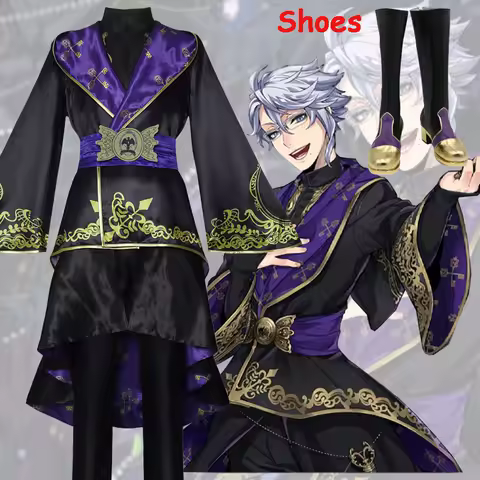 Twisted Wonderland Cosplay Ceremonial Robes Night Raven College Magician Student Uniform Shoes Epel 
