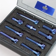 ไร้ที่ติ-Ti Gr5ไทเทเนียม Brembo 4ก้านเบรกคาลิปเปอร์ Bolt Banjo Bolt Caliper Pin M8 M10มีสินค้าจำหน่า