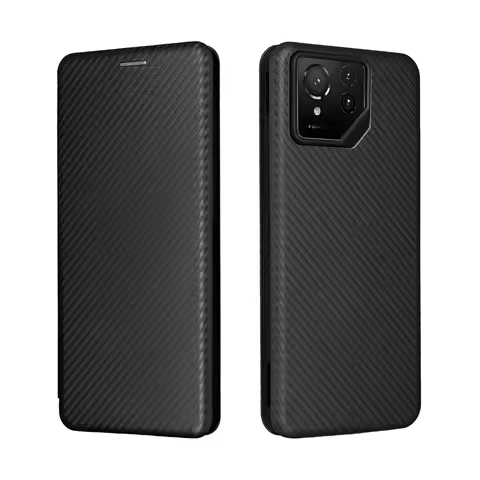 For Asus ROG Phone 9 Luxury Flip Carbon Fiber Skin Magnetic Adsorption Case For Asus ROG Phone 9 Pro