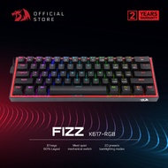 Redragon K617RGBBLACK Fizz 60% Wired RGB Gaming Keyboard, 61 Keys Hot-Swap Compact Mechanical Keyboa