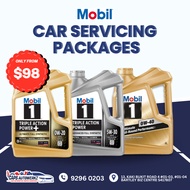 Car Servicing - Mobil 1 4L Engine Oil Servicing Package | 0W20 5W30 0W40 Fully Synthetic Car Service