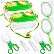 2Sets Catcher for Kids - Sturdy Kids Catching Kit Gifts with Collector Butterfly Net Tweezer, Bugs H