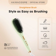 Japan AKIRA Ceramic Negative ion 4D Straightener Comb Straightening Beard Brush LCD Display for Men 