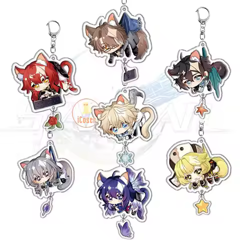 Honkai Star Rail Keychain Himeko March 7th Sampo Koski Blade Cosplay Dan Heng Silver Wolf Key Chain 