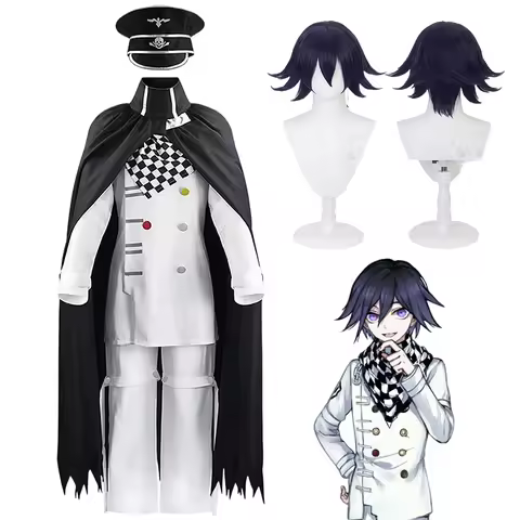 Danganronpa V3 Kokichi Oma Cosplay Costume President Uniforms Scarf Cloak Wig Suit Halloween Party C