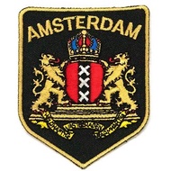 時尚飾品刺繡貼 荷蘭 阿姆斯特丹盾型刺繡徽章 布章 臂章 布標 刺