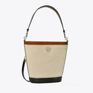 【TORY BURCH】卡其帆布水桶包-米白拼接