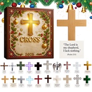 2025 Cross Advent 2D Acrylic Christmas Christian Decor 20 Days Countdown Calendar Religious Ornament