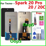 Phone LCD For Tecno Spark 20 20C / 20 Pro LCD Display Touch Screen Digitizer Assembly Free Tools