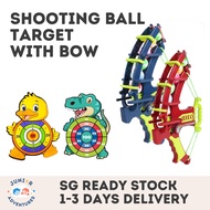 Ducky Dinosaur Cartoon Sticky Ball Target Board Shooting Game Toy with Bow and Arrow Darts