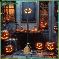 [Wishshopelxn] Halloween Witch Broom, Spooky Sounds Light Up Moving Dancing Broom, Witch