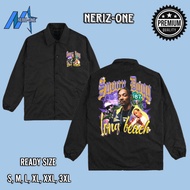 Screen PRINTED COACH JACKET REMAKE UNOFFICIAL RAPPER SNOOP DOGG DESIGN COOL READY COACH BUTTONS AND 