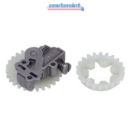 EMOTEPH Chain Saw Oil Pump, Metal Compact Oil Pump Gear, Easy to Install Silver Round Oil Pump Worm 