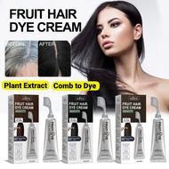Fruit Hair Dye Cream No Dioxygen Plant Extract Hair Dye Natural Fruit Hair Dye Shampoo With Comb Nourshing Hair Roots Healthy Hair Dye Essence Professional Hair Color Set